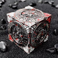 Dés polyédriques métalliques DND à 6 faces, thème Roulette, Crâne Sanglant, Pieuvre, rotation aléatoire, pour Dungeons and Dragons, avec boîte d'emballage