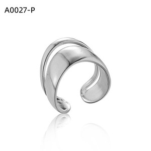 เอมี่ เอมี่แฟชั่นริง A0027 สแตนเลสสตีล 925 ชุบเงินรูปทรงเรขาคณิตสไตล์โมเดิร์นเครื่องประดับสตรีของขวัญสวมใส่ทุกวัน - Product Image 1