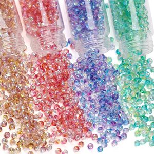 Hot-bán DIY Handmade Đính cườm Vòng đeo tay vòng cổ trang trí phụ kiện 4mm Vòng hai màu Aurora siêu Thủy Tinh Hạt giống Hạt - Product Image 3