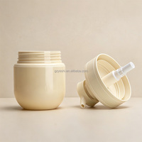 Flacon de crème pour les mains en plastique PET jaune de 300 ml à épaule plate, avec pompe PP pour lotion corporelle, shampoing et gel douche.