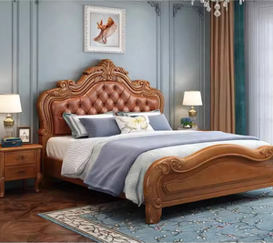 Cama Princesa de Estilo Europeo con Estructura de Madera Maciza de Lujo, Juego de Muebles de Dormitorio de Cuero Minimalista Moderno - Product Image 3