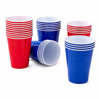 Gobelets en PP bicolores de 16 oz, empilables et réutilisables, pour fêtes, vente en gros pour restaurants et services de traiteur