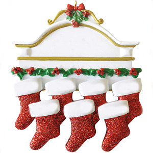 Calcetines Navideños <span class=keywords><strong>de</strong></span> Resina Más Vendidos <span class=keywords><strong>de</strong></span> Zibi Amazons, Placas con Nombres <span class=keywords><strong>de</strong></span> Familia, Colgantes DIY, Decoraciones para Árboles - Product Image 4