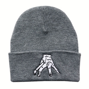 Bonnet tricoté Wednesday <span class=keywords><strong>Addams</strong></span>, nouveau chapeau d'hiver unisexe chaud et tendance inspiré de <span class=keywords><strong>la</strong></span> <span class=keywords><strong>série</strong></span> télévisée « Wednesday » - Product Image 5