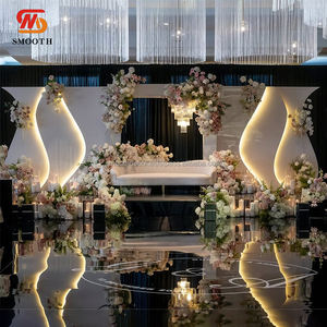 Arco de Boda Moderno y Elegante de Acrílico Blanco, Soporte de Fondo con Diseño de Ondas, Decoración de Pared 3D Duradera y Lujosa - Product Image 6