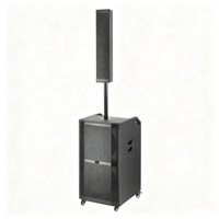 Sistema de Altavoces con Trolley y Bluetooth de 200W, Doble Woofer de 12 Pulgadas, Batería de Plomo-Ácido de 12V 12Ah, Profesional, para Cine en Casa, Escenarios al Aire Libre y Fiestas