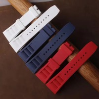 Bracelet de luxe haut de gamme en caoutchouc à ailettes de requin, étanche, respirant, réglable avec fermoir papillon