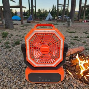 Factory Direct <b>Smart</b> 10000mAh USB Rechargeable Camping <b>Fan</b> Strong Wind Electric Oscillating <b>Fan</b> with Flashlight - Product Image 1
