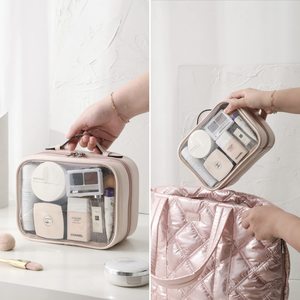 Fashion PVC Cosmetic Case Medium Size Zipper Closure Soft Handle Eco-Friendly Water Resistant Durable Portable Large Capacity - Product Image 6