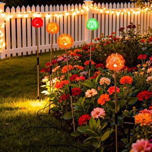 Solar Dandelion Garden <b>Lights</b> 4 Pack Waterproof Aluminum Outdoor Lawn <b>Pathway</b> Decor - Product Image 2