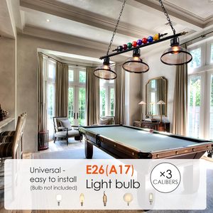 Lámpara Colgante Industrial Cueelf <span class=keywords><strong>de</strong></span> 3 Luces para Mesa <span class=keywords><strong>de</strong></span> <span class=keywords><strong>Billar</strong></span> con Pantallas <span class=keywords><strong>de</strong></span> Cristal, Ideal para Salas <span class=keywords><strong>de</strong></span> <span class=keywords><strong>Billar</strong></span> <span class=keywords><strong>de</strong></span> 7 y 8 Pies, Salas <span class=keywords><strong>de</strong></span> Juego y Bares - Product Image 3