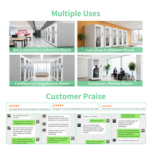 Cabine insonorisée sécurisée pour évaluations d'appels d'offres, bureau, salle de réunion, salle privée, salle d'enchères, salle confidentielle, ventilation, LED, CE, hôtel, centre commercial - Product Image 4