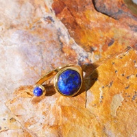 Bague ouverte YIBANG en acier inoxydable étanche, style palais, incrustée de pierres naturelles, anti-ternissement, réglable, bijou de doigt, cadeau