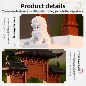 Chinese Stijl Mini Paviljoen Model-Oude Architectuur Microlandschap Voor <span class=keywords><strong>Aquarium</strong></span>, Bonsai & Zand Tafeldecoratie - Product Image 5