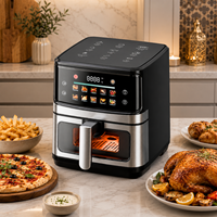 Freidora de Aire Portátil con Control Digital, Gran Capacidad 6L/12L, Freidora Eléctrica Inteligente Comercial sin Aceite, Último Modelo
