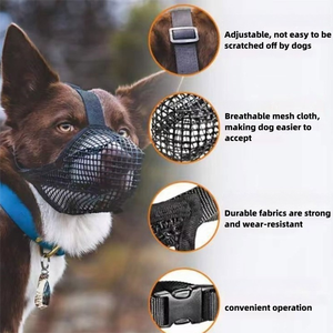 Bozal de malla todo en uno para perros, diseño moderno y sencillo, para perros medianos/grandes, antiladridos, antipinzamientos, anticomida - Product Image 3