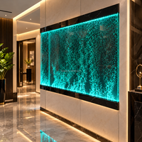 Mur d'eau en acrylique incurvé sur mesure, avec LED RGB changeantes de couleur, écran d'eau incurvé, cloison pour hall d'hôtel