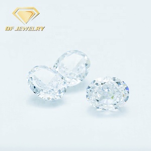 Batu Zirkonia Kubik Potongan <span class=keywords><strong>Oval</strong></span> Ice Flower, Batu CZ Bentuk <span class=keywords><strong>Oval</strong></span> Putih, Batu Permata Zirkon Lepas - Product Image 3