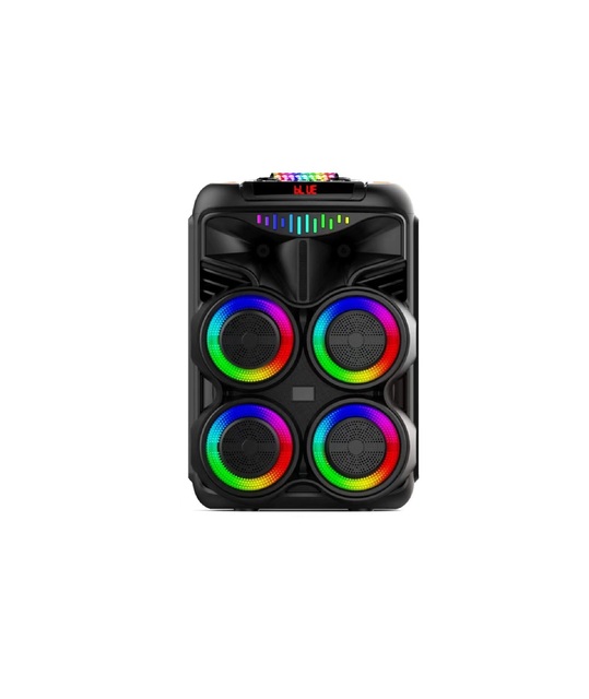 Profissional High Power 50Watts Party Box Extra Bass With Built-in Amplifier Speaker 8inch With MIC Wheeled Trolley Speaker