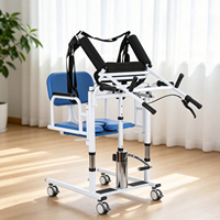 Chaise de transfert hydraulique réglable en acier au carbone chromé pour patient alité, pour lit, toilettes, salle de bain, commode médicale
