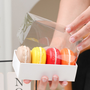 กล่องใส่เค้กขนมมาการองทาร์ตไข่กล่องใส่เค้กอเนกประสงค์กล่องสีน้ำตาลพร้อมช่องภาพ - Product Image 1