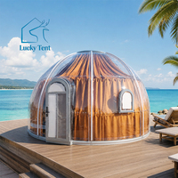 Tenda Kubah PC Outdoor Prefabrikasi Rumah Kubah Geodesik Polikarbonat dengan Pemandangan 360 Derajat untuk Glamping Pod di Resort, Villa, Kafe, dan Acara