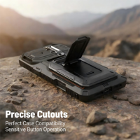 Étui de protection robuste de luxe pour 14-17 ProMax [TPU+PC] Étui antichoc avec support et porte-cartes 4 emplacements