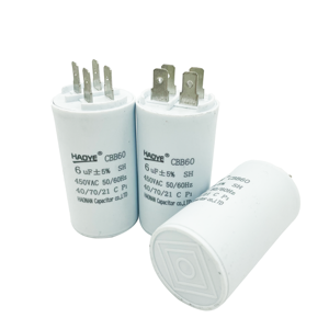 Condensateur de marche <span class=keywords><strong>CBB60</strong></span> 450VAC 4 broches double insertion, condensateurs de remplacement électriques pour moteur 4UF 5UF 6UF 8UF 16UF 20UF <span class=keywords><strong>60UF</strong></span> - Product Image 1