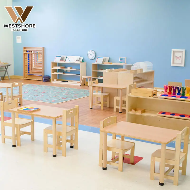 Hoge Kwaliteit Kinderen Houten Kinderkamer Meubelsets Voor Montessori Kleuterschool Kleuterschool Kinderopvang Klaslokaal Speelkamer