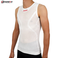 Darevie Sous-vêtement de cyclisme blanc et noir, sous-maillot de vélo en maille sans manches