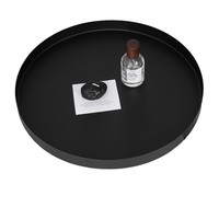 Plateau rond en fer forgé noir moderne Disque de rangement de luxe léger de style nordique pour bijoux Couloir cosmétique ou articles de thé