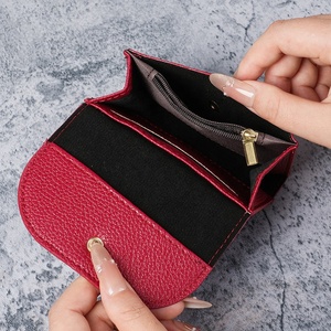 Portable multifonctionnel en cuir Pu porte-carte étui <span class=keywords><strong>portefeuille</strong></span> couleur unie femme trois volets portefeuilles sac <span class=keywords><strong>femmes</strong></span> porte-monnaie portefeuilles - Product Image 3