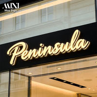 Enseigne commerciale LED intérieure 3D avec lettres miniatures en acrylique rétroéclairées, fournie directement par l'usine