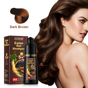 MOKERU Ginseng 250ml Champú para teñir el cabello Permanente Negro Tinte para el cabello 100% Cubierta Champú para cabello blanco para uso doméstico - Product Image 5