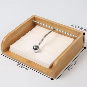 Boîte à mouchoirs en <span class=keywords><strong>bambou</strong></span> de style varié personnalisée avec logo bacs de rangement pour serviettes de table de cuisine en tissu naturel - Product Image 3