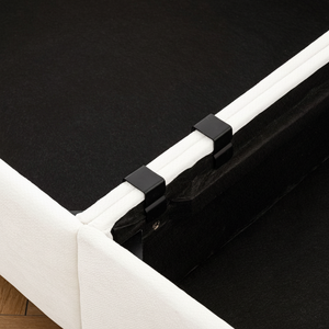 Sofá de chenilla contemporáneo de 3 plazas en forma de L con elegante respaldo cilíndrico de tela blanca, reposabrazos, compartimento de almacenamiento oculto - Product Image 1