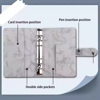Carnet de notes en cuir personnalisé PU marbre A6 couverture rigide imperméable budget de luxe planificateur classeur