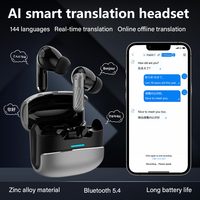 Écouteurs Traducteurs IA Pro : Assistant Intelligent de Traduction, 144 Langues, 6 Micros, Étanche, Wi-Fi, 24h, Métal, Couleur, iOS, Type-C