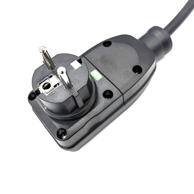 IP65 RCD 16A 10mA Leakage Protection Plug 3-Prong with H07RN Wire Power Cords Set
