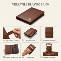 Portefeuille de voyage anti-perte en cuir PU pour femmes et hommes avec emplacement pour AirTags, blocage RFID, porte-passeport