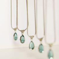 Gota de agua Birthstone Pvd 18K chapado en oro de acero inoxidable para colgante joyería de moda collares para mujeres