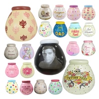 En gros Tirelire en céramique pour fonds de lune de miel, motif Dream Dots, en forme de pot, blanc et rouge, avec serrure personnalisée, boîte à monnaie