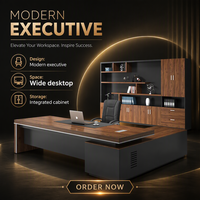 Scrivania Moderna e Semplice per CEO, Arredamento Ufficio Lussuoso per Manager
