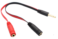 4-Poliger 3,5mm AUX Stecker auf 2x3,5mm Buchse Headset-Mikrofon & Stereo Y-Splitter-Kabel für PC Computer Y-Splitter Audio-Flachkabel