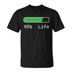 Camiseta Life Percentage 90 Percent Full, unisex, para adultos, cuello redondo, manga corta, estampado digital, regalo de cumpleaños para hombres y mujeres - Product Image 2
