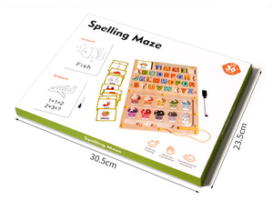 Jouets éducatifs Montessori, <span class=keywords><strong>labyrinthe</strong></span> en bois et tableau d'écriture alphabétique pour les enfants de 1 <span class=keywords><strong>à</strong></span> 4 ans, unisexe - Product Image 6