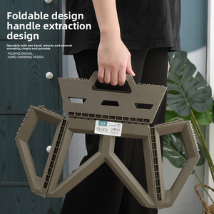 Silla de playa plegable de plástico portátil para acampar, Mini taburete apilable pequeño, taburete de pesca ligero - Product Image 4