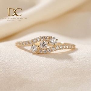 Edler Luxus 14KT Massivgold-Ring mit Laborgezüchtetem Diamanten Damen Hochzeits-, Verlobungs- & Partyschmuck Großhandel Hersteller - Product Image 1