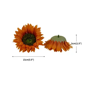 Nouvelles Idées de Produits Soie Artificielle Grande Tête de Fleur de Tournesol Pour Poignet Décoration de Mariage Épingle à Cheveux Couronne DIY Accessoires