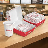 Boîtes à emporter en papier de qualité alimentaire, vente en gros, impression personnalisée, emballage de haute qualité pour la restauration rapide, hamburgers